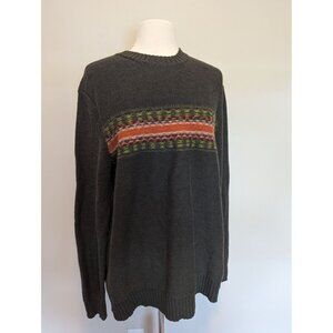 Vintage Fieldgear LambWool Sweater W/ Multicolor Pattern Crewneck Large